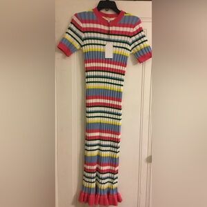 English Factory Multi Color Long Sweater Dress Sz